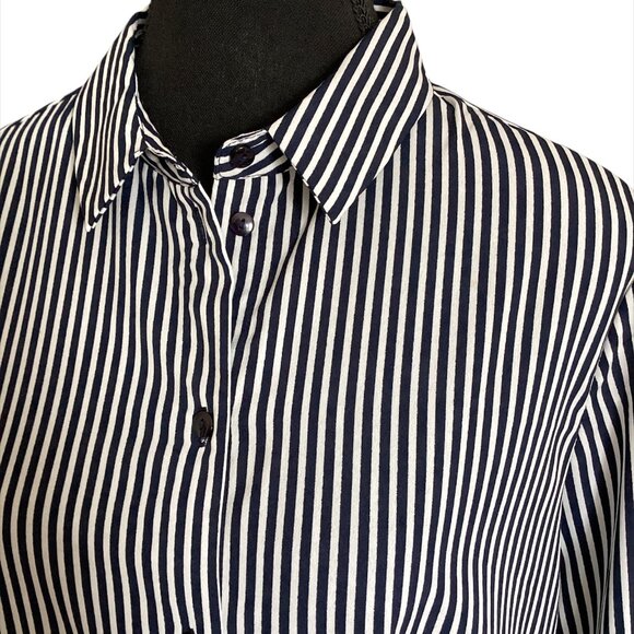 Vero Moda Striped Blouse Navy/White - Size M - Picture 3 of 6